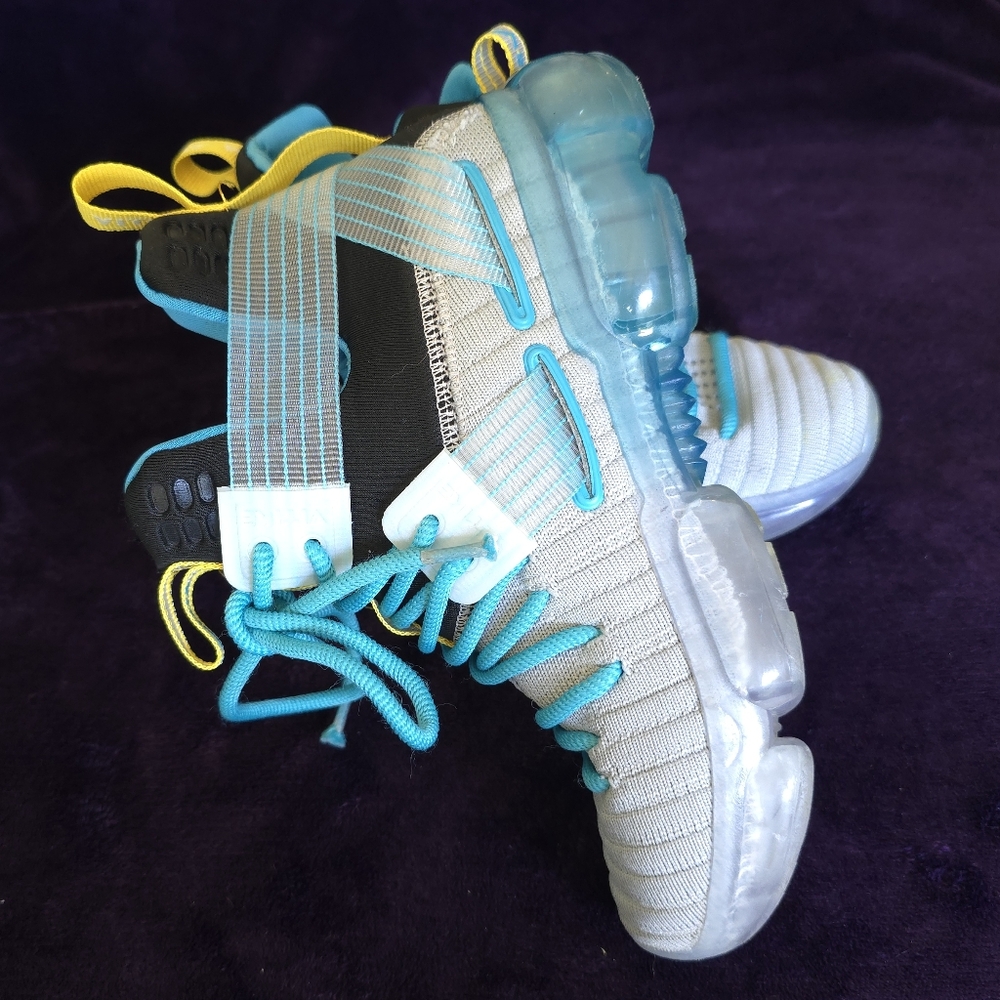 Kids' Blue and Yellow Basketball Sneakers - Picture 7 of 15